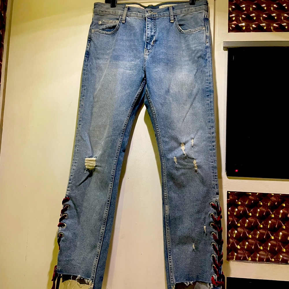 Pilcro and the Letterpress Anthropologie Slim Straight Jeans Size 30